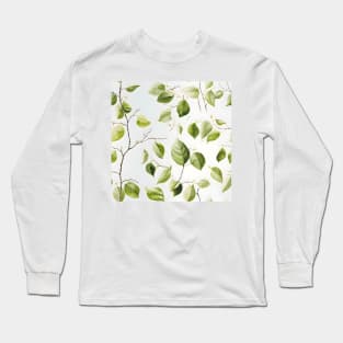 Green Leaves Pattern 5 Long Sleeve T-Shirt